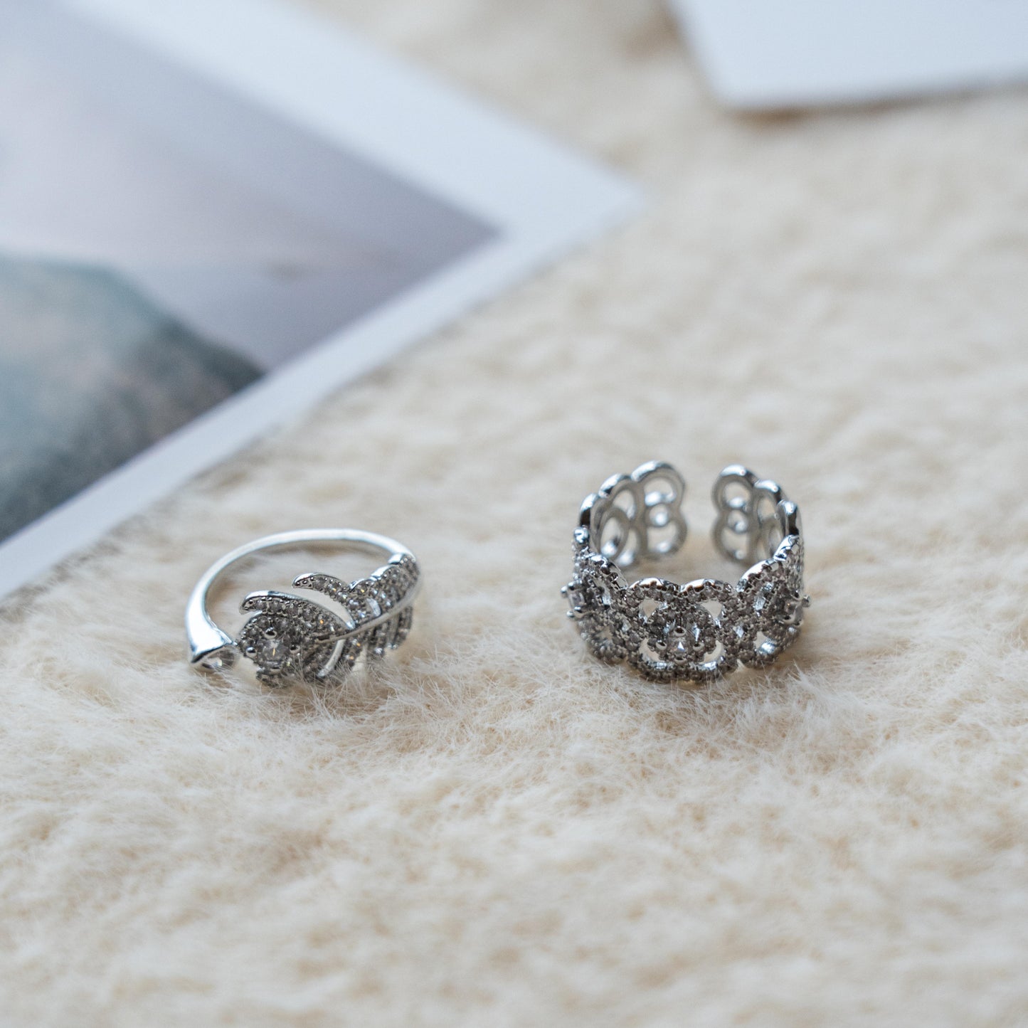 Zircon Crystal Punk Adjustable Ring Collection