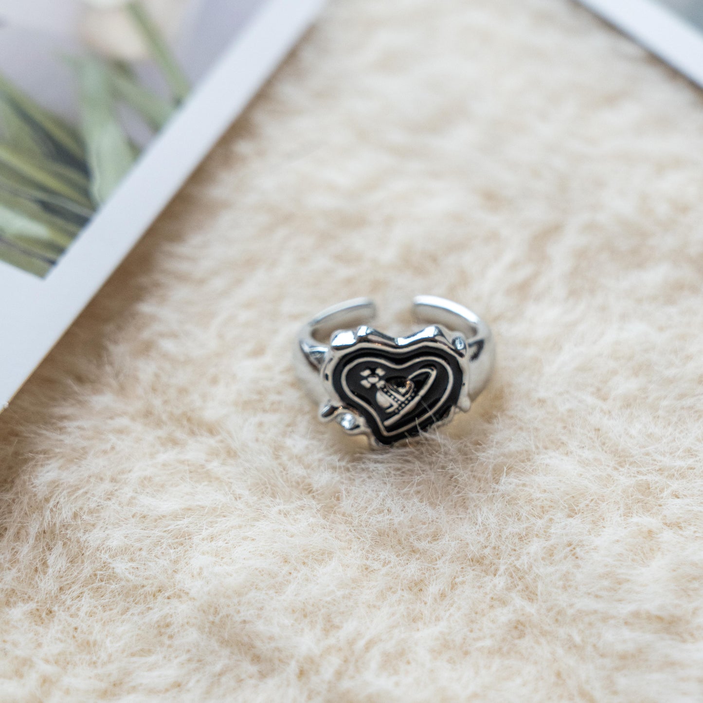 Black Onyx Pearl Punk Adjustable Ring Collection