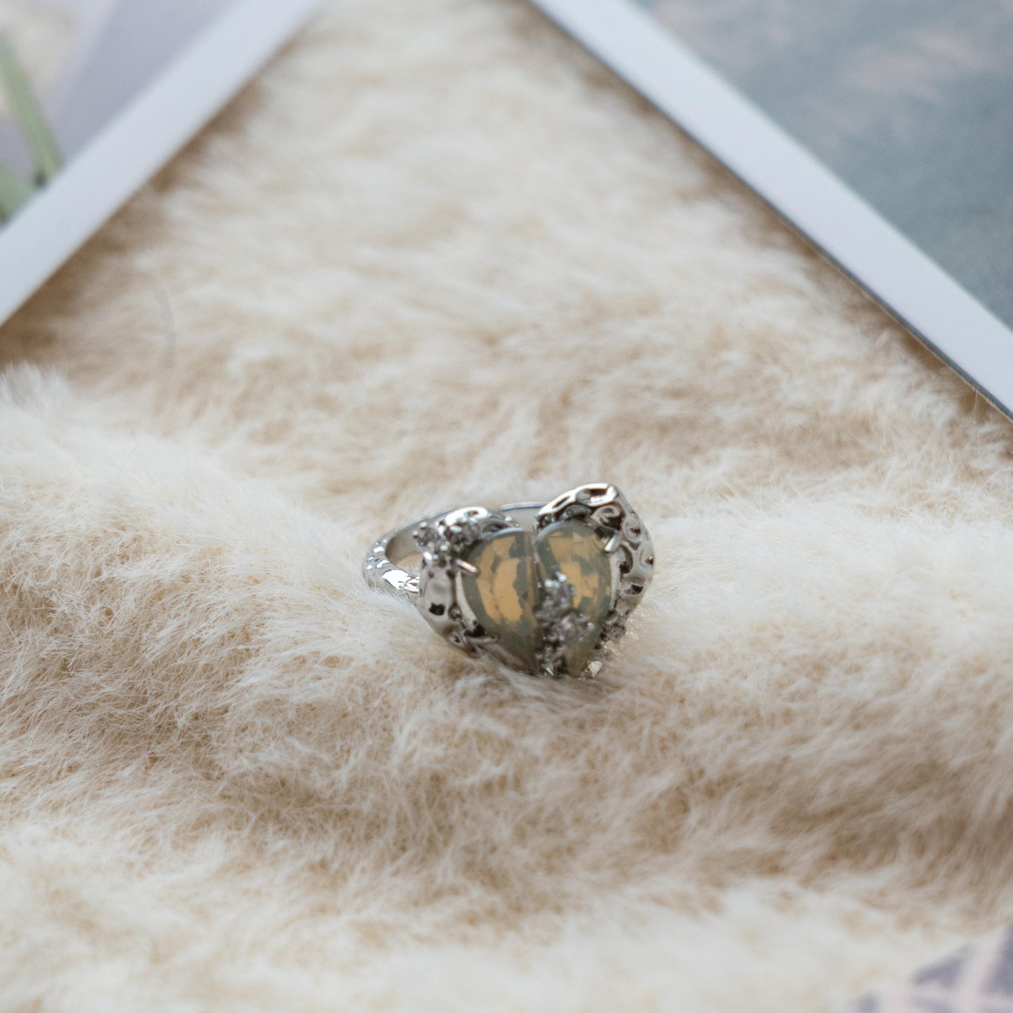 Zircon Crystal Punk Adjustable Ring Collection