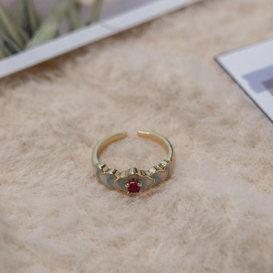 Vintage Style- Enamel Gold Ring