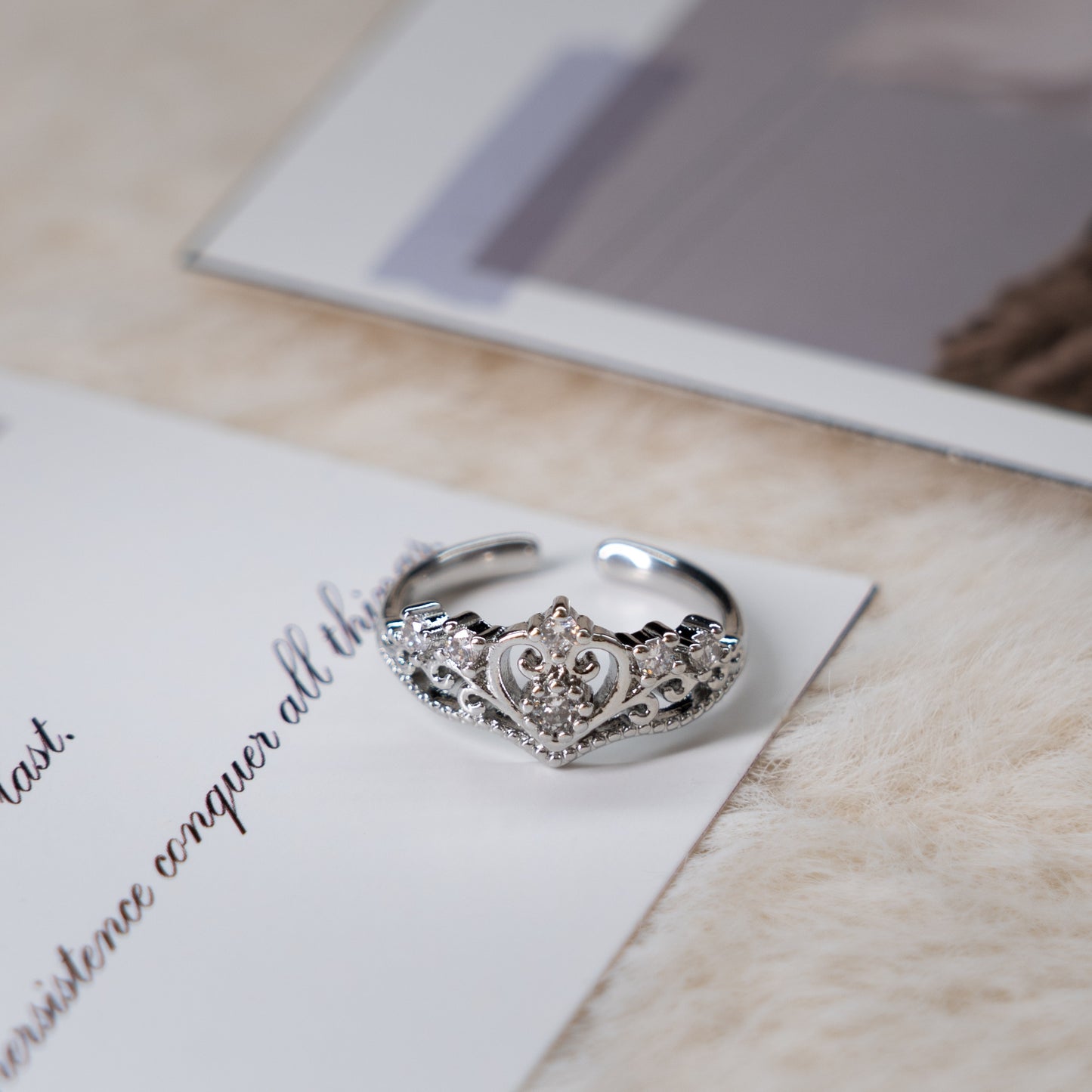 Zircon Crystal Punk Adjustable Ring Collection