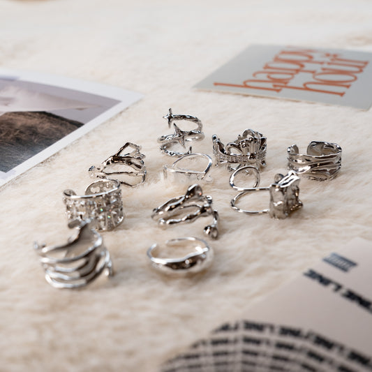 Adjustable Gothic Silver Ring Collection