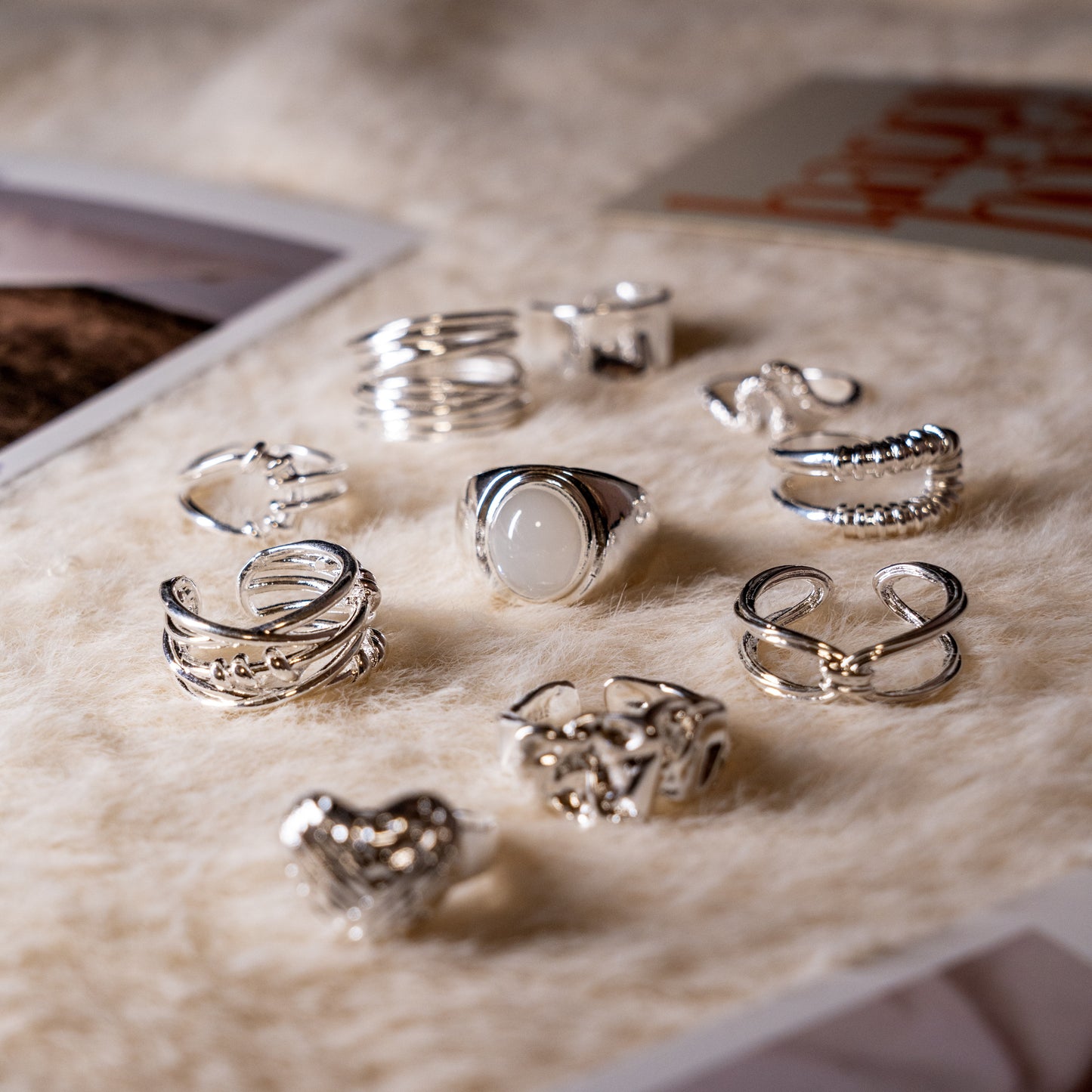 Punk Sliver Adjustable Ring Collection