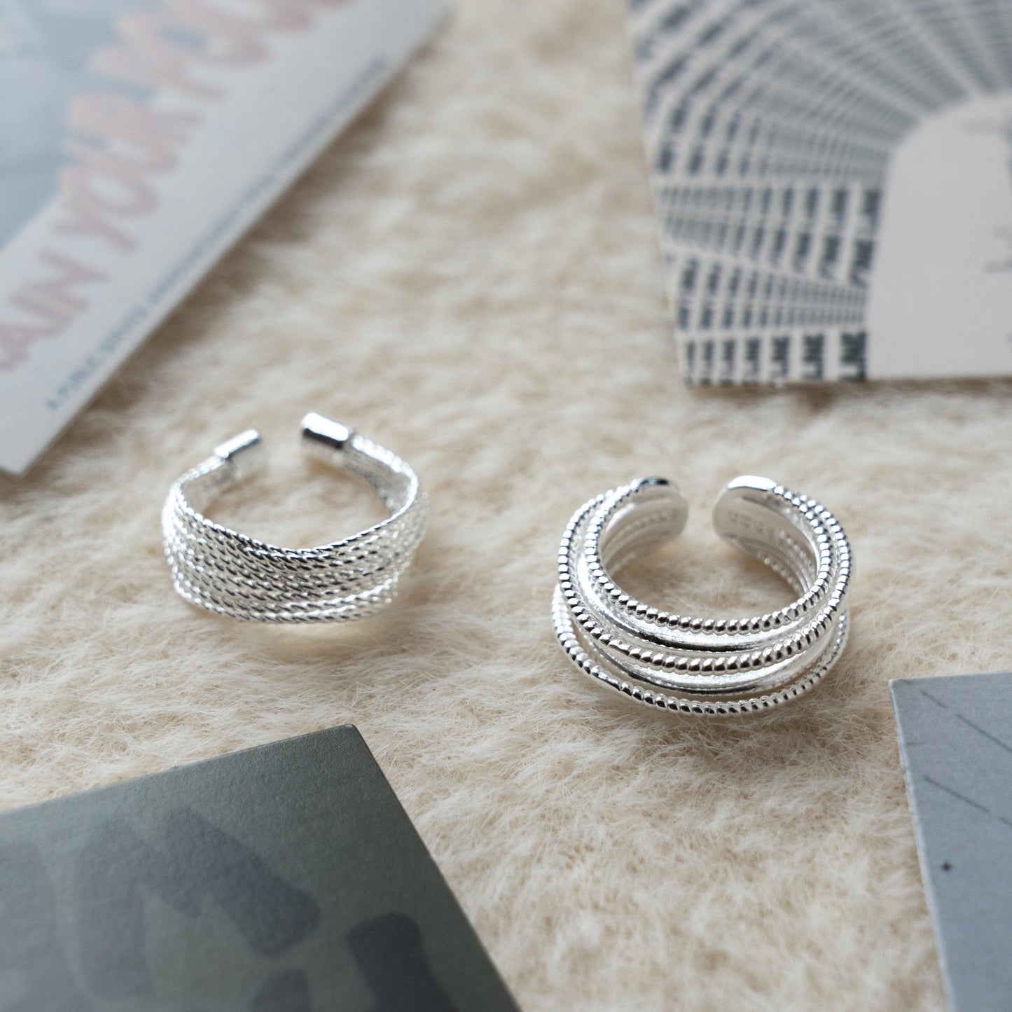 Punk Adjustable Sliver Ring Collection