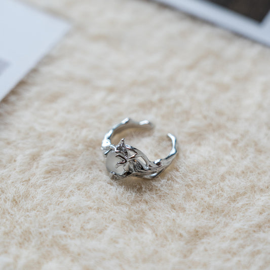 Moonstone Gem Punk Adjustable Ring Collection