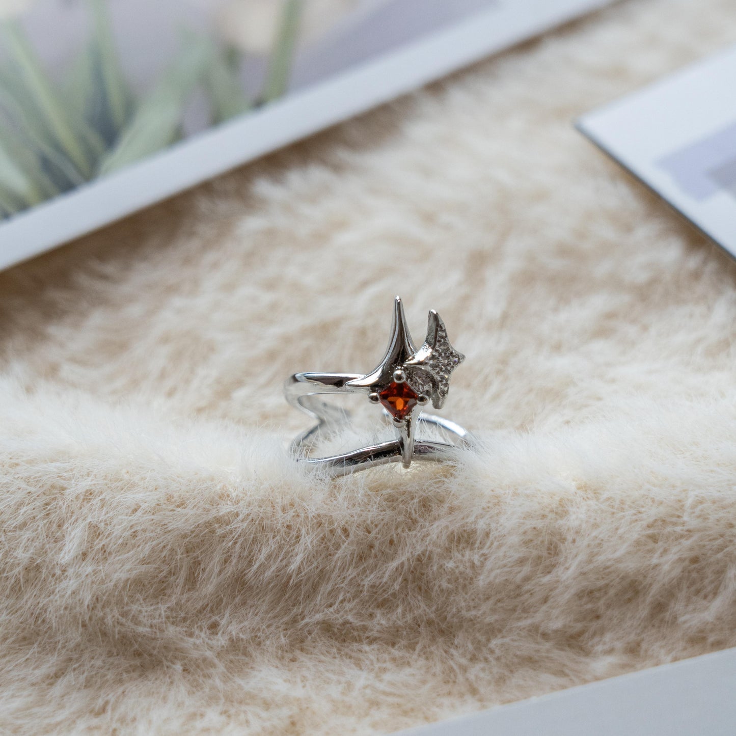 Red Gem Adjustable Ring Collection