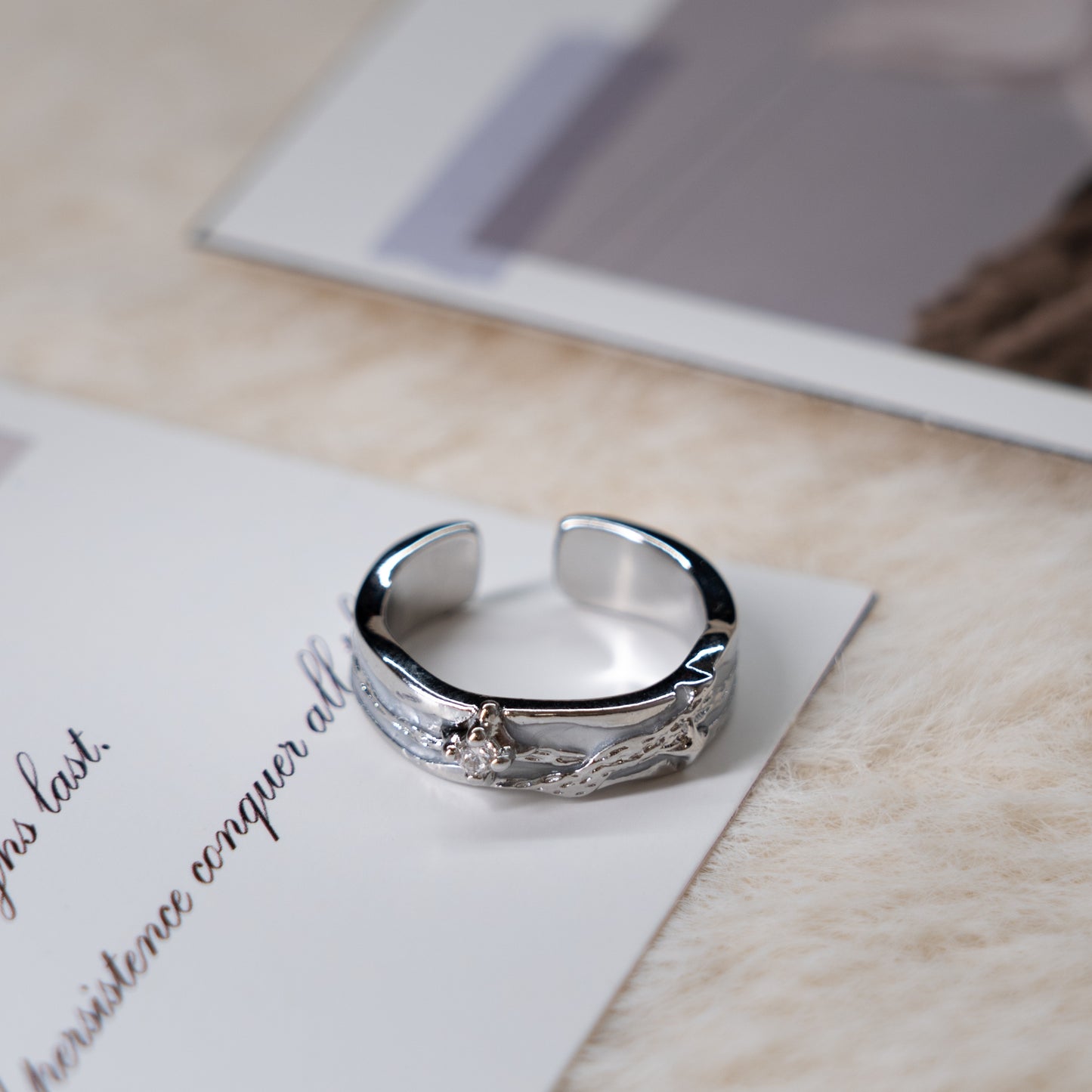 Moonstone Punk Adjustable Ring Collection