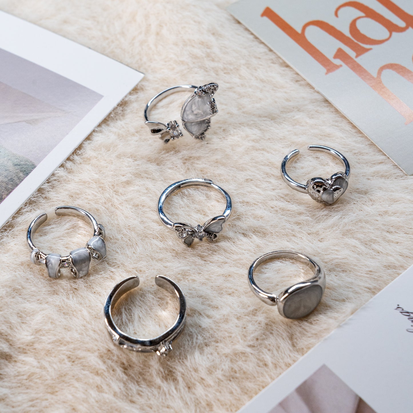 Moonstone Punk Adjustable Ring Collection