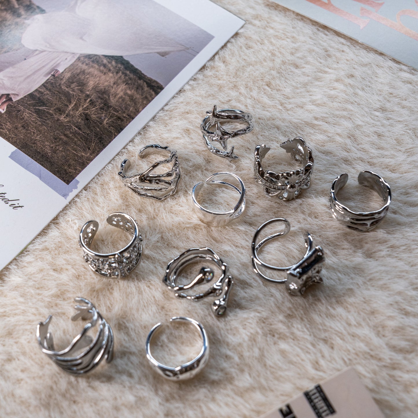 Adjustable Gothic Silver Ring Collection